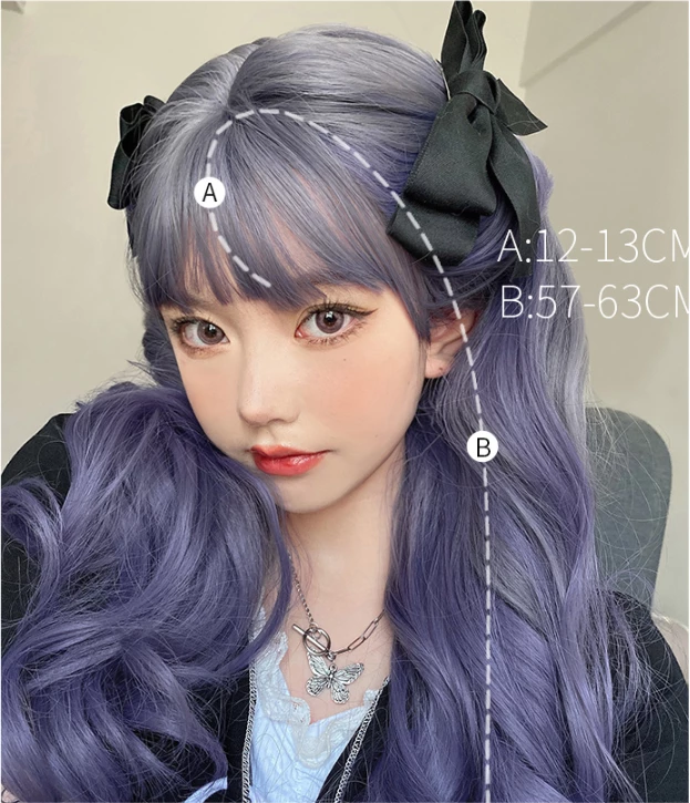 Unzzy HOT SALE Purple Long Curly Wig KF81748 3 Unzzy HOT SALE Purple Long Curly Wig KF81748