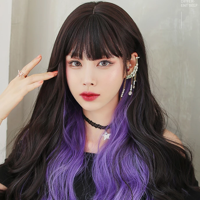Unzzy HOT SALE Harajuku Long Curly Wig KF81752 1 Unzzy HOT SALE Harajuku Long Curly Wig KF81752