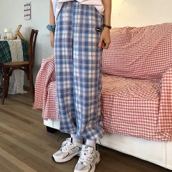 Unzzy Casual Plaid Pants KF81781