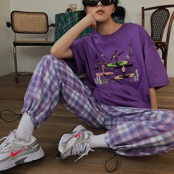 Unzzy Casual Plaid Pants KF81781