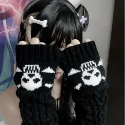 Unzzy Harajuku Dark Skull Gloves KF81818