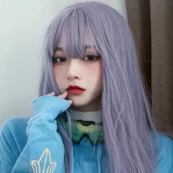 Unzzy Purple Long Straight Wig KF81921