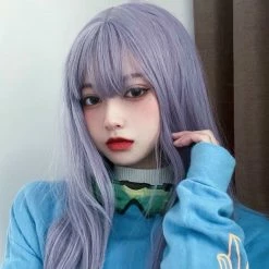 Unzzy Purple Long Straight Wig KF81921