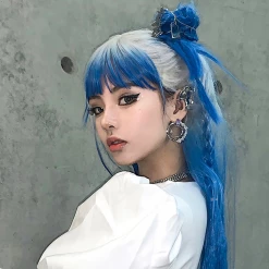 Unzzy HOT SALE Blue Gradient Wig KF81986 9 Unzzy HOT SALE Blue Gradient Wig KF81986