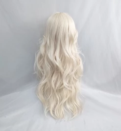 Unzzy HOT SALE Milky White Golden Long Curly Wig KF82144 17 Unzzy HOT SALE Milky White Golden Long Curly Wig KF82144