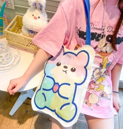 Unzzy Cartoon Rabbit Canvas Shoulder Bag KF10087