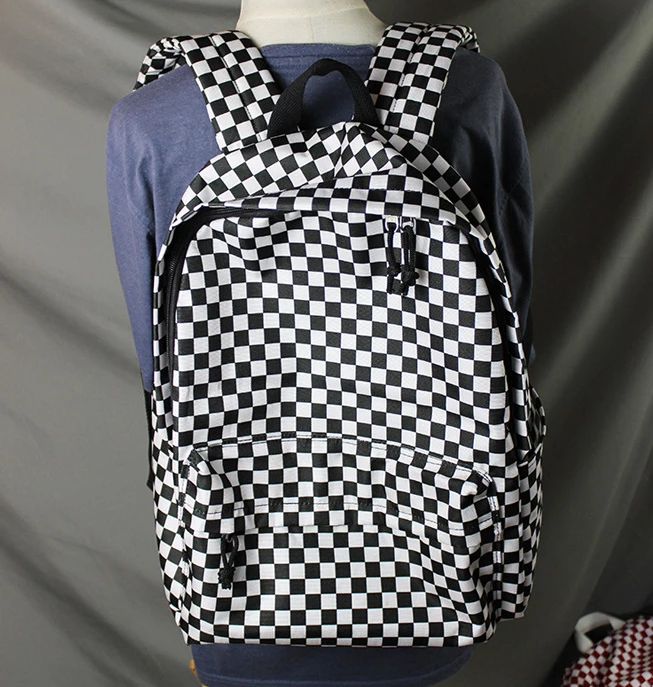 Unzzy Ulzzang Check Backpack KF81506 2 Unzzy Ulzzang Check Backpack KF81506