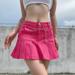 Unzzy Red Ruffle Skirt KF81039 7 Unzzy Red Ruffle Skirt KF81039