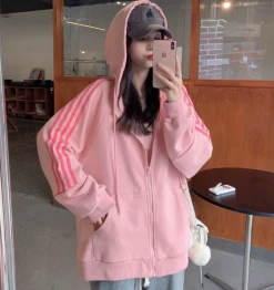 Unzzy HOT SALE Pink Hooded Sweatshirt KF30376