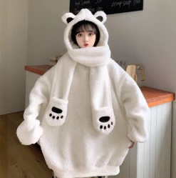 Unzzy Bear Ear Sweater + Scarf Two-piece Set KF82340