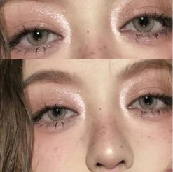 Unzzy Brown Gray Contact Lenses (two Pieces) KF30294