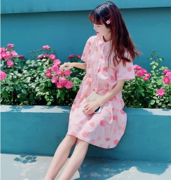 Unzzy Chic Peach Shirt KF81492 HOT SALE