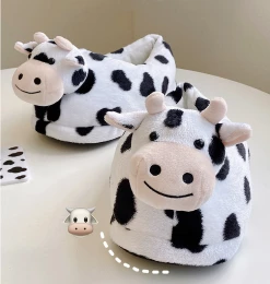 Unzzy HOT SALE Cute Cow Cotton Slippers KF82415