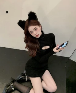 Unzzy Knitted Long Sleeve Dress KF82485 HOT SALE 8 Unzzy Knitted Long Sleeve Dress KF82485 HOT SALE