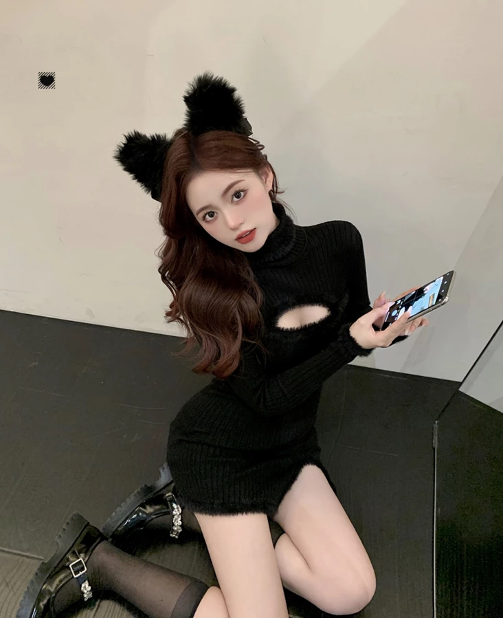 Unzzy Knitted Long Sleeve Dress KF82485 HOT SALE 4 Unzzy Knitted Long Sleeve Dress KF82485 HOT SALE