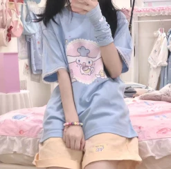 Unzzy Cute Cartoon Print T-shirt Kf82719 HOT SALE