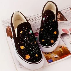 Unzzy Harajuku Galaxy Hand-Painted Canvas Shoes KF10080