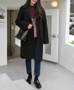 Kfashionstyle Long Korean Style Lapel Jacket KF10079 HOT SALE