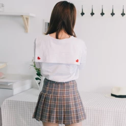 Unzzy High Waist Pleated Skirt KF24056 HOT SALE