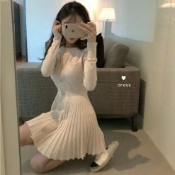 Unzzy Long Sleeve Knit Dress KF80025 HOT SALE