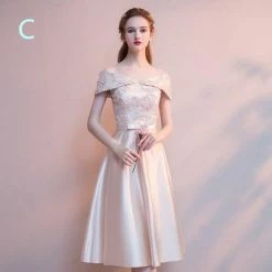 Unzzy Champagne Elegant Gown Dress KF80078 HOT SALE