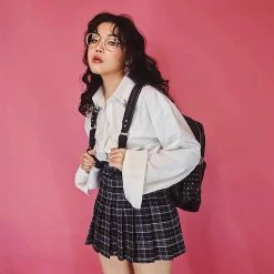 Unzzy Plaid Pleated Skirt KF90360 HOT SALE