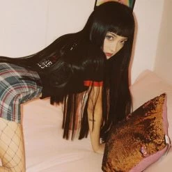 Unzzy HOT SALE BLACK LONG STRAIGHT WIG KF40486