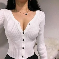 Unzzy Tops Sexy Knit Coat Swaeter KF24032