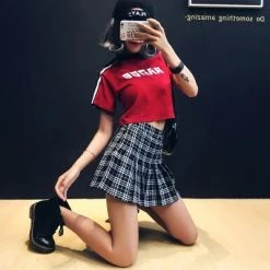 Unzzy Ulzzang High Waist Pleated Skirt KF24105 HOT SALE