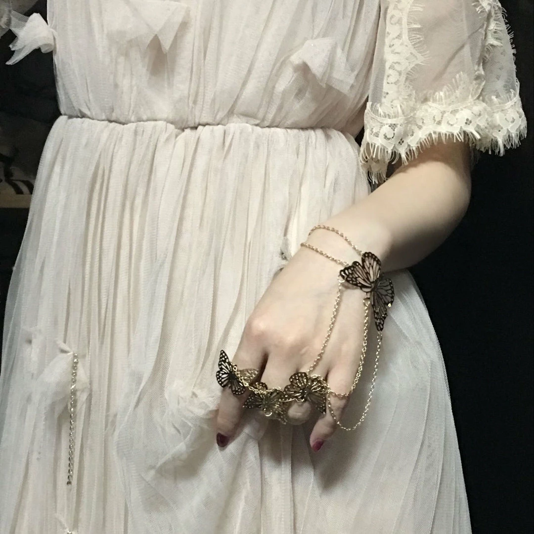 Unzzy HOT SALE Butterfly Bracelet Ring KF90541 2 Unzzy HOT SALE Butterfly Bracelet Ring KF90541