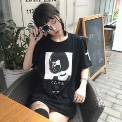Unzzy Harajuku Vintage Print Short Sleeve KF50043 HOT SALE