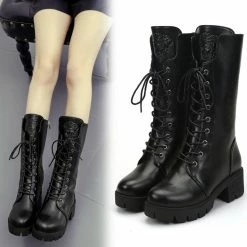 Unzzy HOT SALE Black Long Boots KF9340