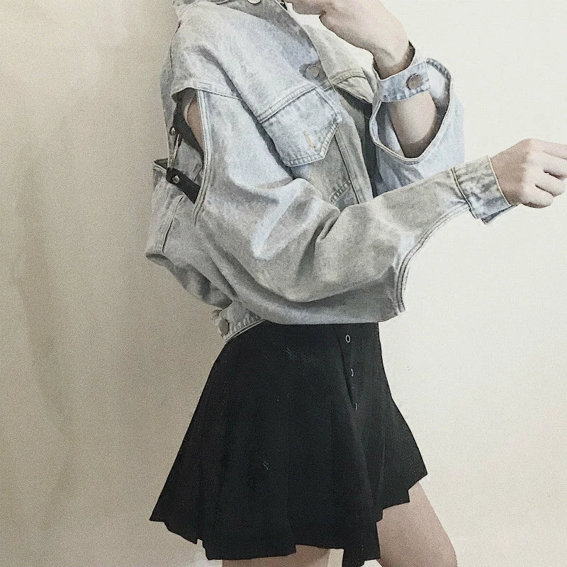 Unzzy Hollow Denim Jacket KF908027 HOT SALE 1 Unzzy Hollow Denim Jacket KF908027 HOT SALE