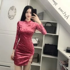 Unzzy Vintage Cheongsam Dress KF90155 14 Unzzy Vintage Cheongsam Dress KF90155