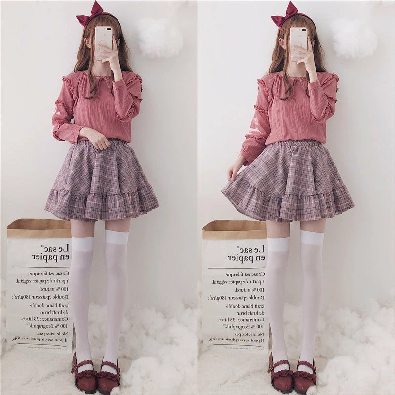 Unzzy HOT SALE Vintage Plaid Skirt KF90435 4 Unzzy HOT SALE Vintage Plaid Skirt KF90435