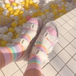 Unzzy HOT SALE Rainbow Socks Two Pairs KF2256