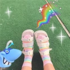 Unzzy HOT SALE Rainbow Socks Two Pairs KF2256