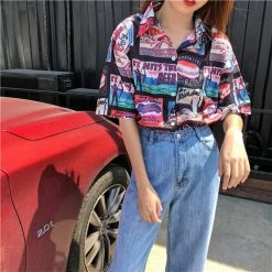 Unzzy HOT SALE Vintage American Single Breasted Shirt KF50118