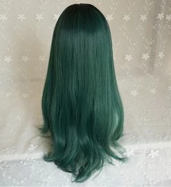 Unzzy HOT SALE Green Long Roll Wig KF90448
