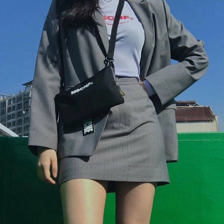 Unzzy Ulzzang Black Crossbody Bag KF81280 4 Unzzy Ulzzang Black Crossbody Bag KF81280