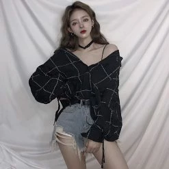 Unzzy Harajuku Long Sleeve Shirt KF30399