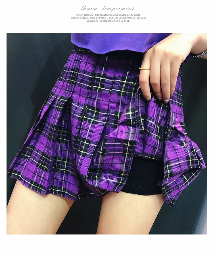 Unzzy HOT SALE Retro High Waist Plaid Skirt KF50522 4 Unzzy HOT SALE Retro High Waist Plaid Skirt KF50522