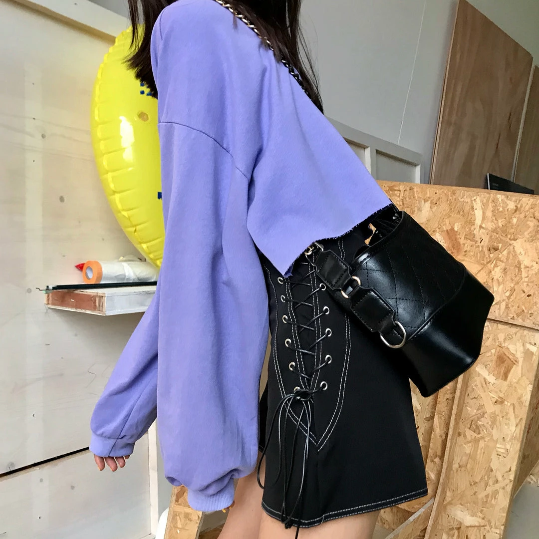 Unzzy Black High Waist Shorts KF2355 6 Unzzy Black High Waist Shorts KF2355