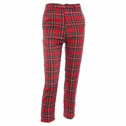 Unzzy HOT SALE Red Plaid Pants KF9515