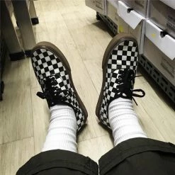Unzzy Black And White Plaid Canvas Shoes KF90553 HOT SALE 12 Unzzy Black And White Plaid Canvas Shoes KF90553 HOT SALE