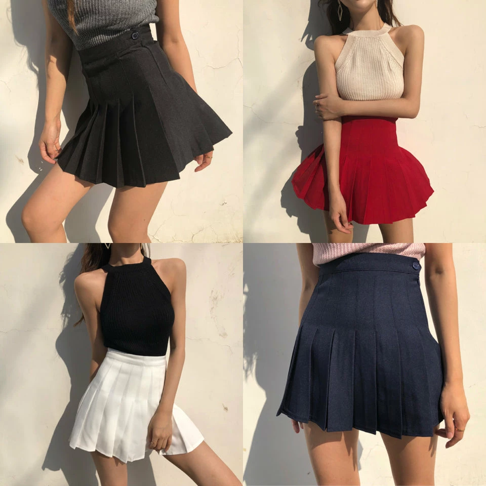 Unzzy HOT SALE High Waist Pleated Skirt KF2348 1 Unzzy HOT SALE High Waist Pleated Skirt KF2348