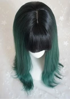 Unzzy HOT SALE Green Long Roll Wig KF90448
