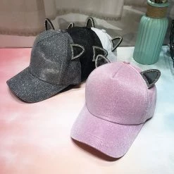 Unzzy HOT SALE Cat Ears Sequins Hat KF90524