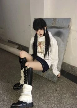 Unzzy HOT SALE Punk Black Boots KF90622 7 Unzzy HOT SALE Punk Black Boots KF90622