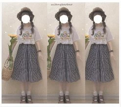 Unzzy HOT SALE Retro Black Skirt KF21602